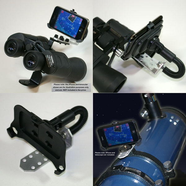 iPhone holder for binoculars and telescopes